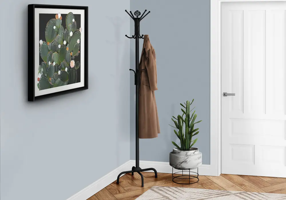 Contemporary Black Metal Coat Rack-1