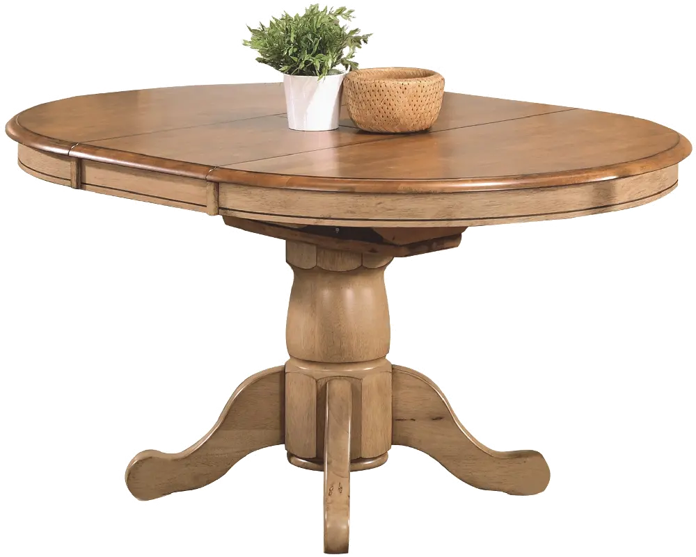 Quails Run Almond and Wheat Round Dining Room Table-1