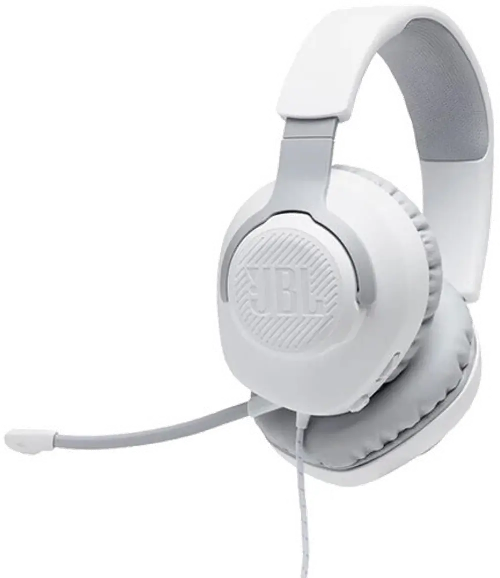 JBLQUANTUM100WHTAM JBL Quantum 100 Wired Over-Ear Gaming Headset - White-1