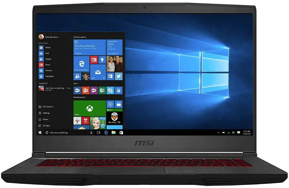MSI GF65 THIN 10SER-459 MSI GF65 Thin Gaming Laptop 15.6  i7, 8GB, 512GB SSD-1