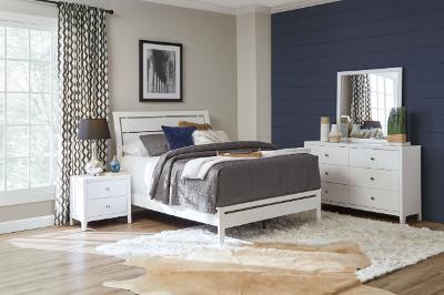 Grant Contemporary White 4 Piece King, Twin Bed Clearance