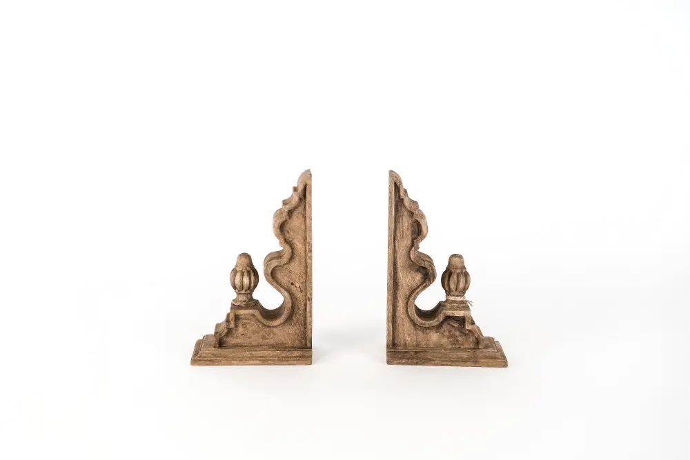 Magnolia Home Furniture Mango Wood Corbel Bookend Pair-1