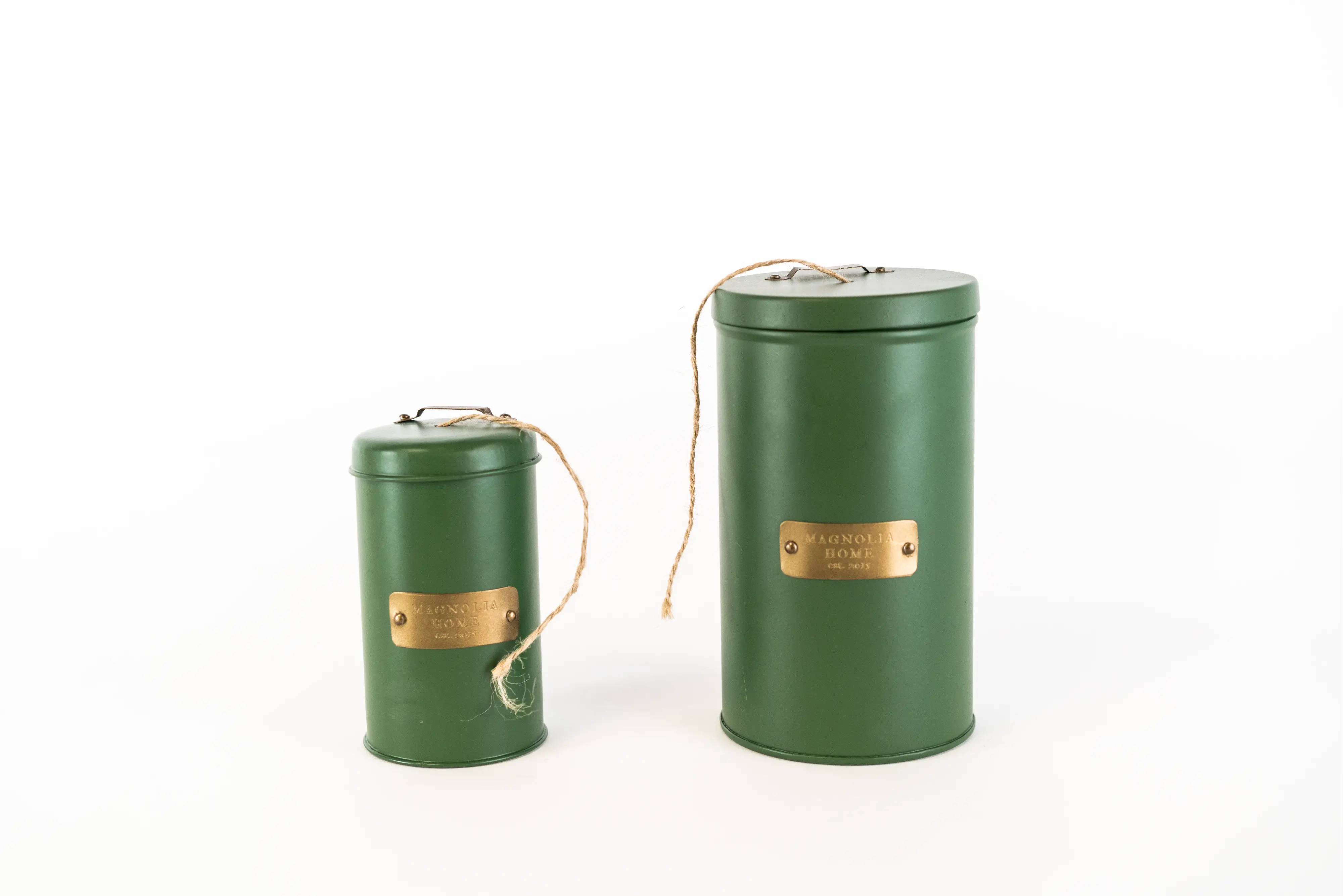 Wood with Antique Brass Canister - Magnolia