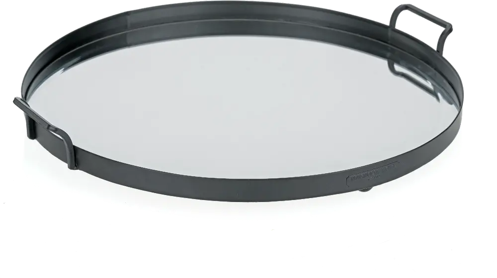 Magnolia Home Furniture 19 Inch Black Metal Tray with Beveled Mirror-1