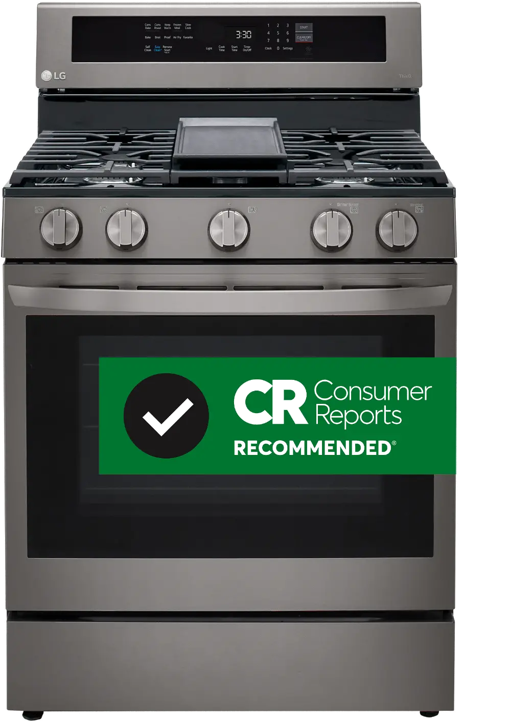LRGL5825D LG 5.8 cu ft Gas Range with InstaView - Black Stainless Steel-1
