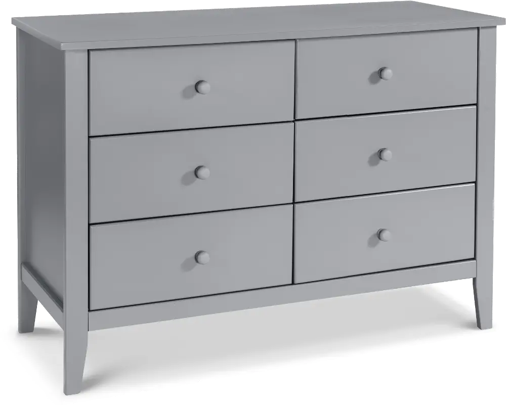 Contemporary Gray 6 Drawer Dresser - Morgan-1