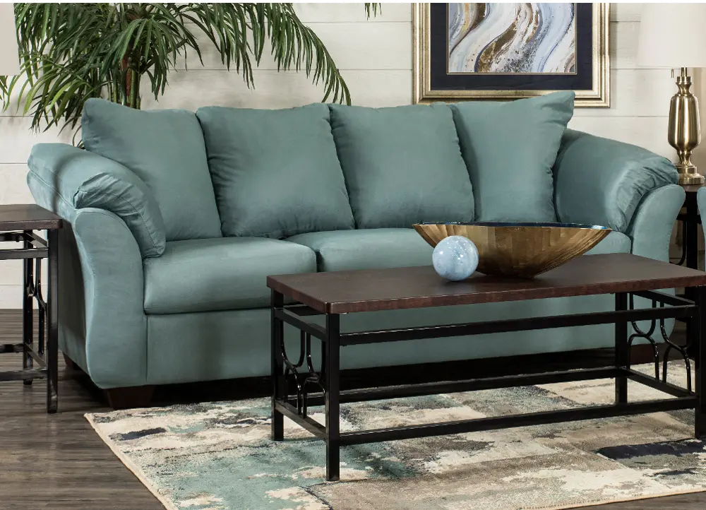 Darcy Sky Blue Full Size Sofa Bed-1