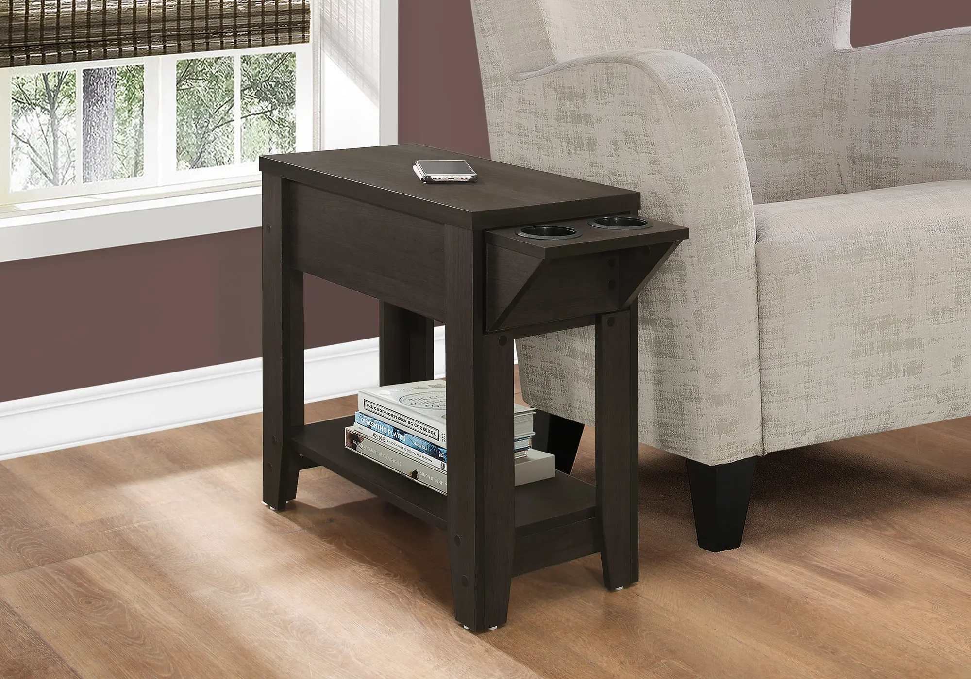 Cappuccino Brown Accent Side Table