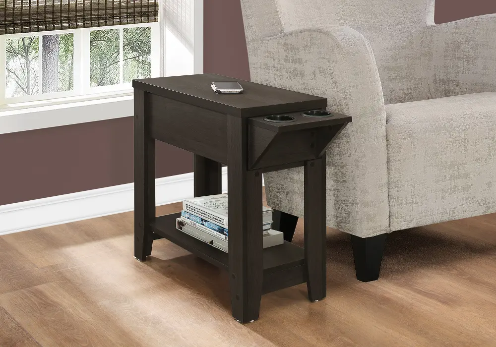 Cappuccino Brown Accent Side Table-1