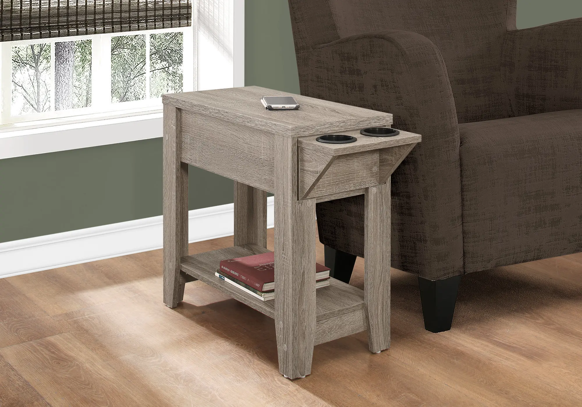 Photos - Coffee Table Monarch Specialties Dark Taupe Accent Side Table I 3198 