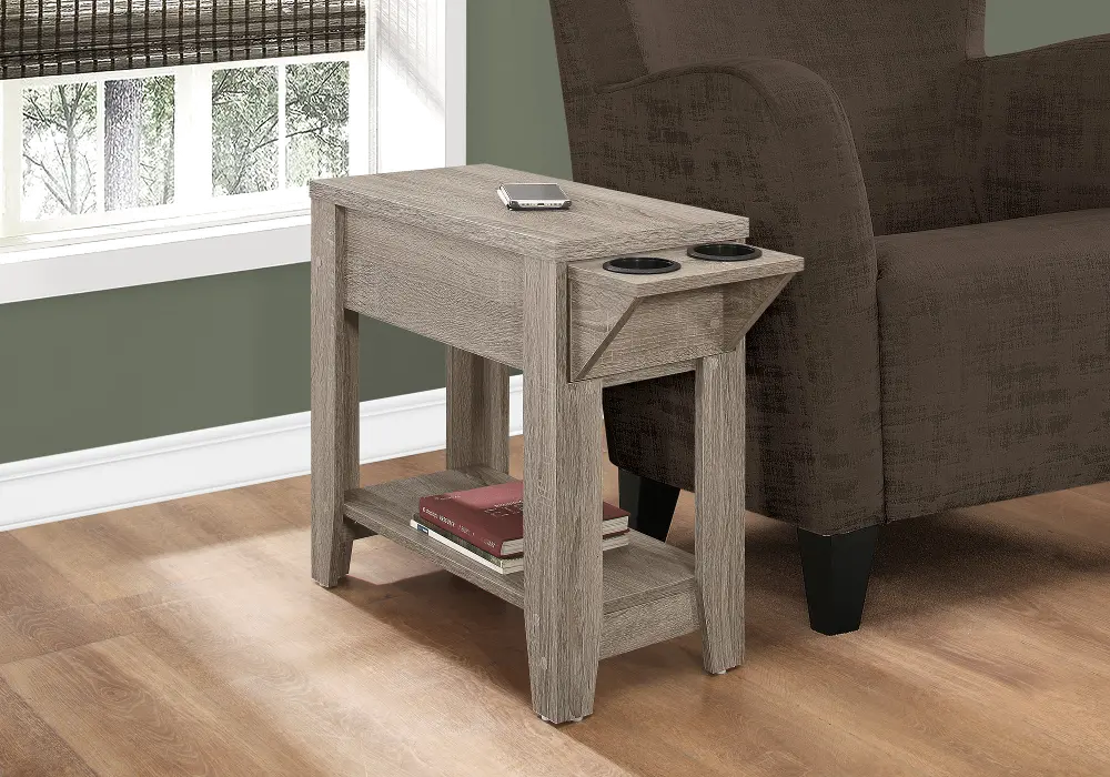 Dark Taupe Accent Side Table-1