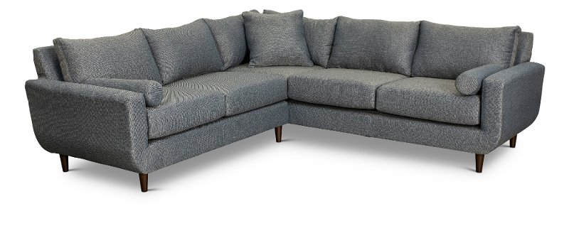 Gray 2 Piece Sectional Sofa with LAF Loveseat - Kirby