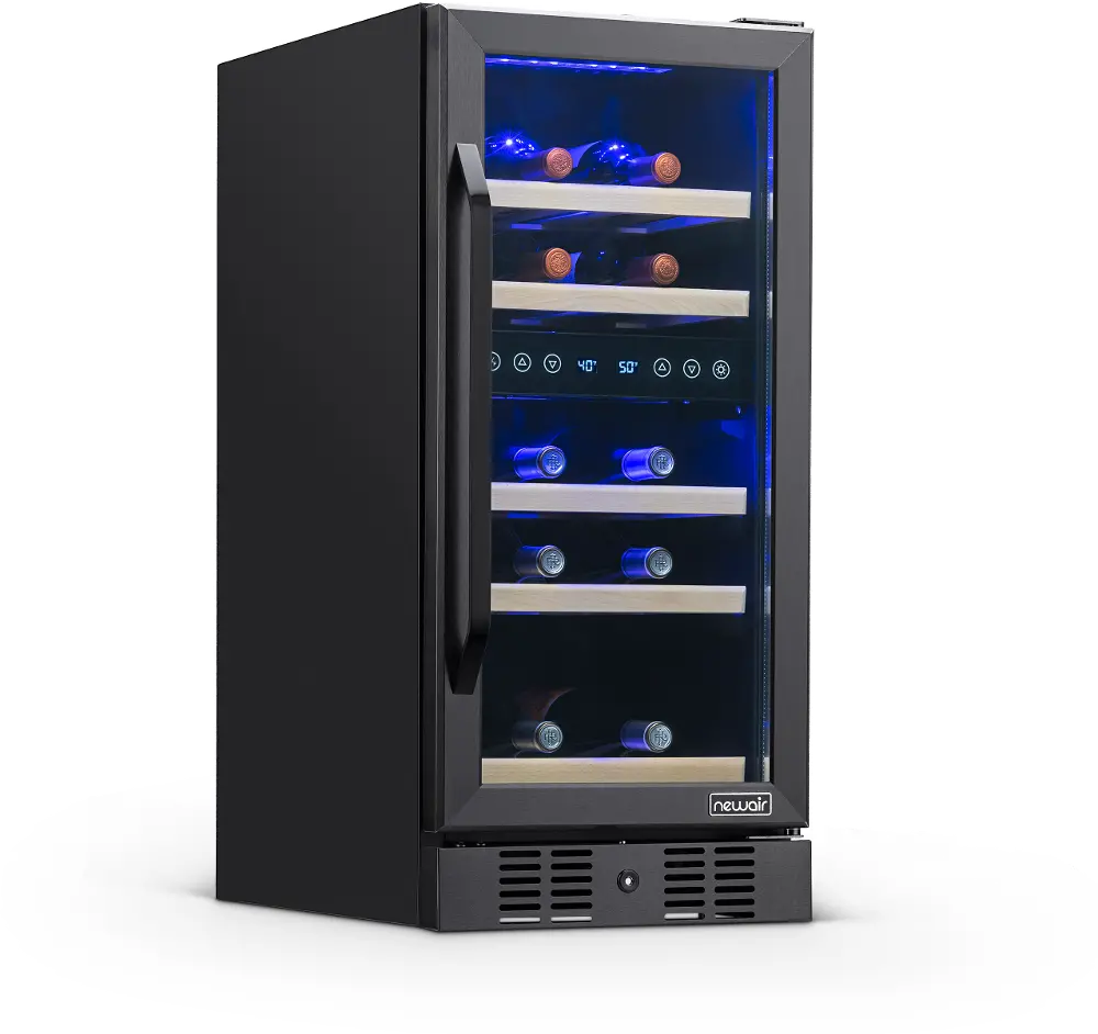 NWC029BS00 NewAir 29 Bottle Dual Zone Wine Fridge - Black Stainless Steel-1