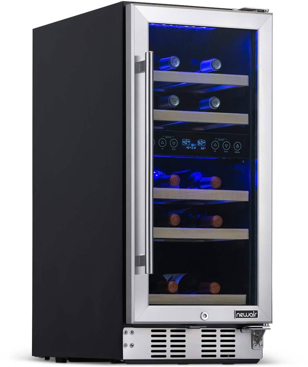 New Air Dual Zone 29 Bottle Wine Fridge - Stainless Steel