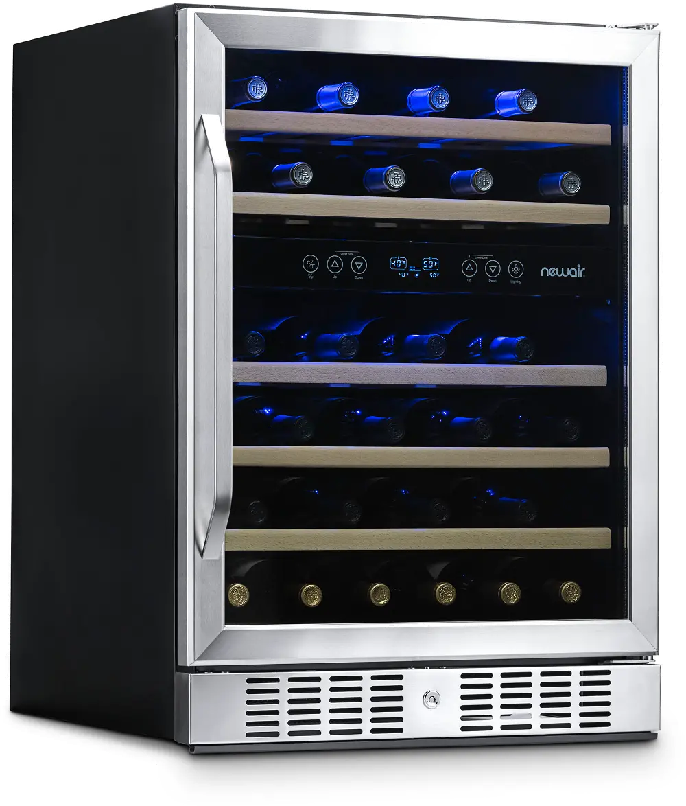 AWR-460DB NewAir 24 Inch 46 Bottle Dual Zone Wine Refrigerator - Stainless Steel-1