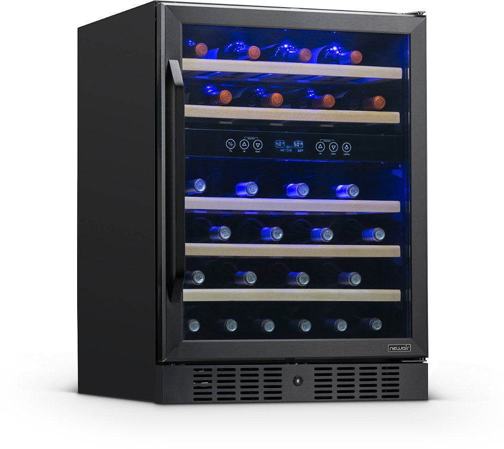 New Air 24 Inch Dual Zone 46 Bottle Wine Fridge - Stainless Steel