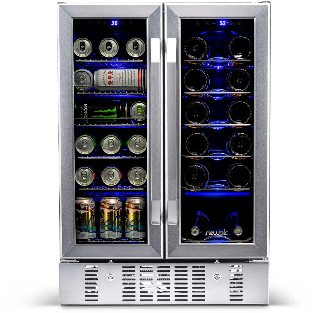 AWB-360DB NewAir 24 Inch Dual Zone Mini Fridge - Stainless Steel-1