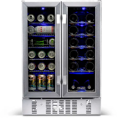 24 in. Built-in Beverage Center Single Zone 180-Cans Beverage Cooler Fridge  in Stainless Steel