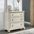 Provence Cool Grey 3 Drawer Chest Shabby Chic Home Decor Small 