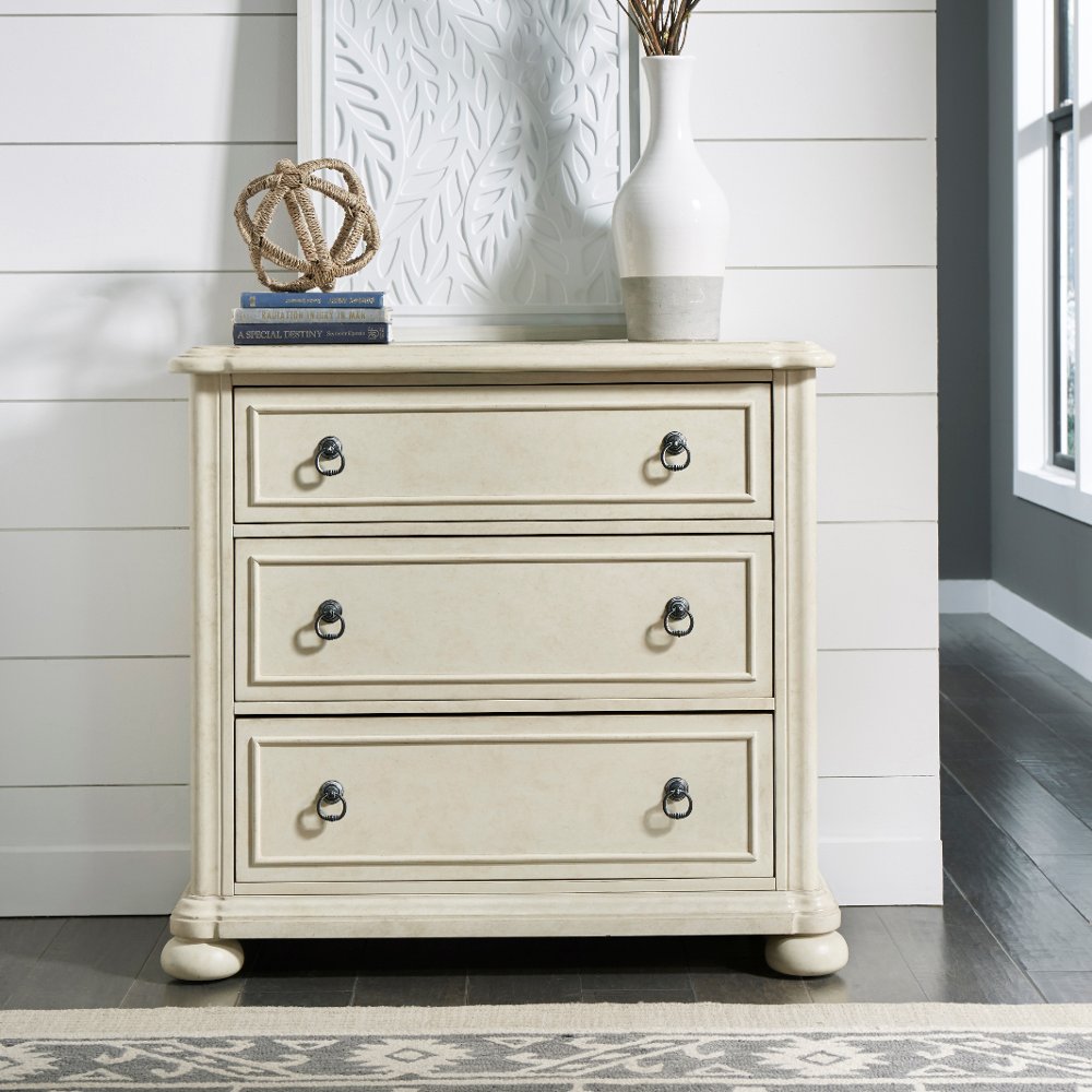 112031722 Provence Antiqued White 3 Drawer Chest sku 112031722