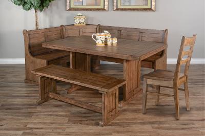 Doe Valley Buckskin Brown 4 Piece, Dining Room Table Set With Corner Bench