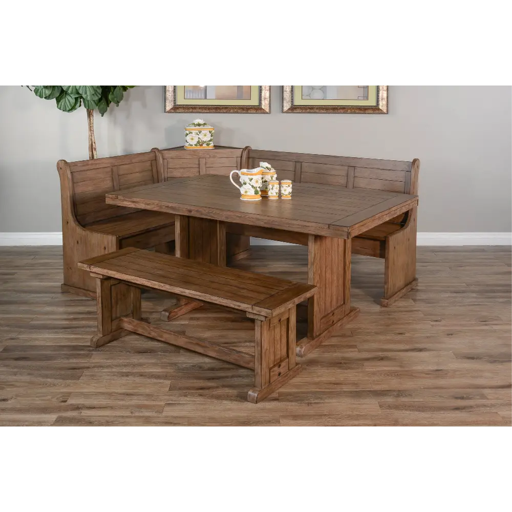 Doe Valley Buckskin Brown 3 Piece Corner Dining Room Set-1