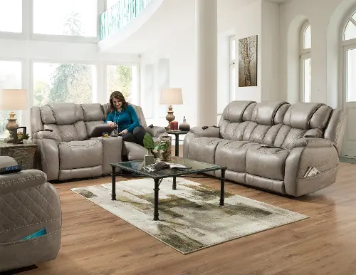 Daytona Mushroom Tan Power Reclining Sofa RC Willey