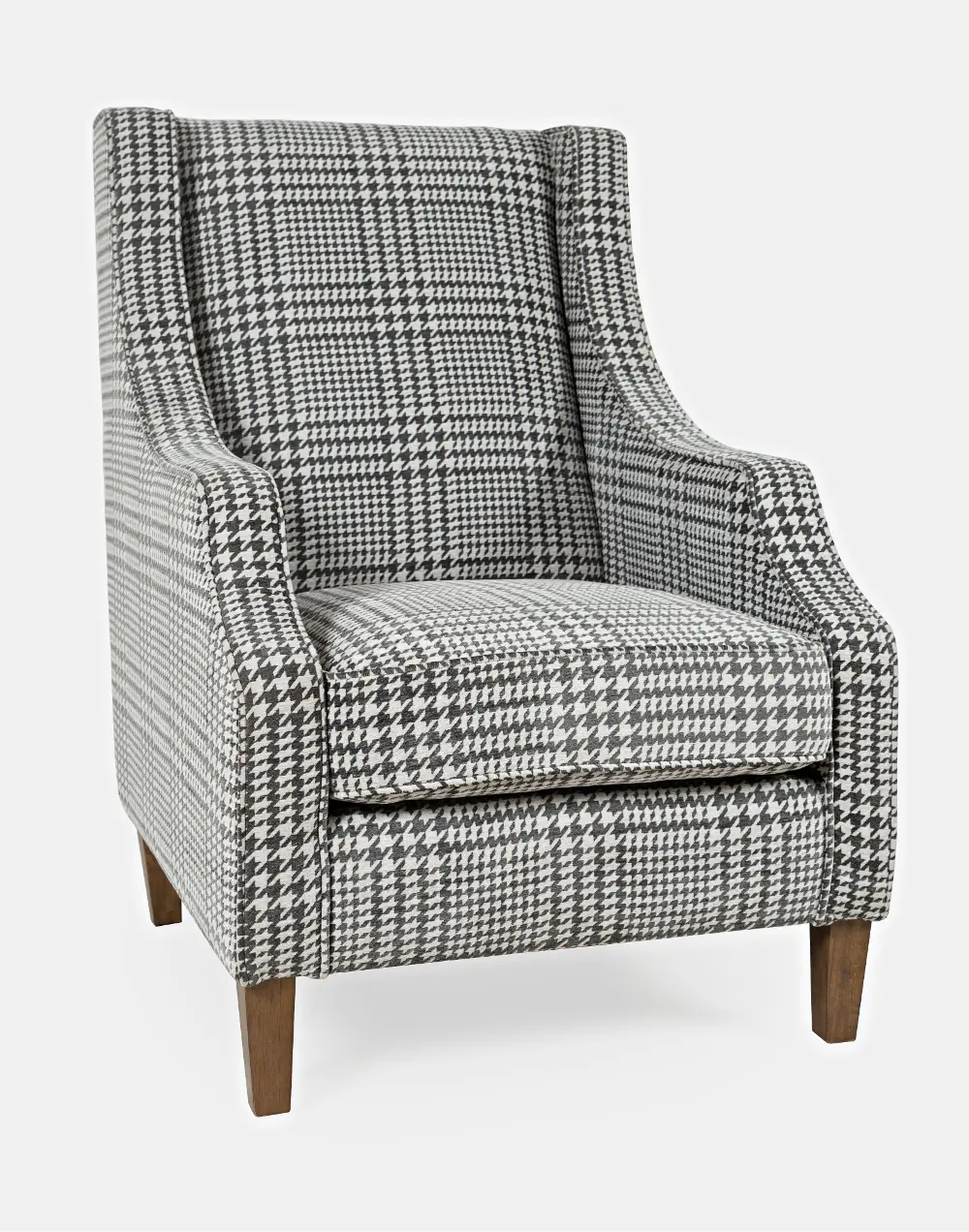 Gray and White Houndstooth Upholstered Accent Chair - Maxwell-1