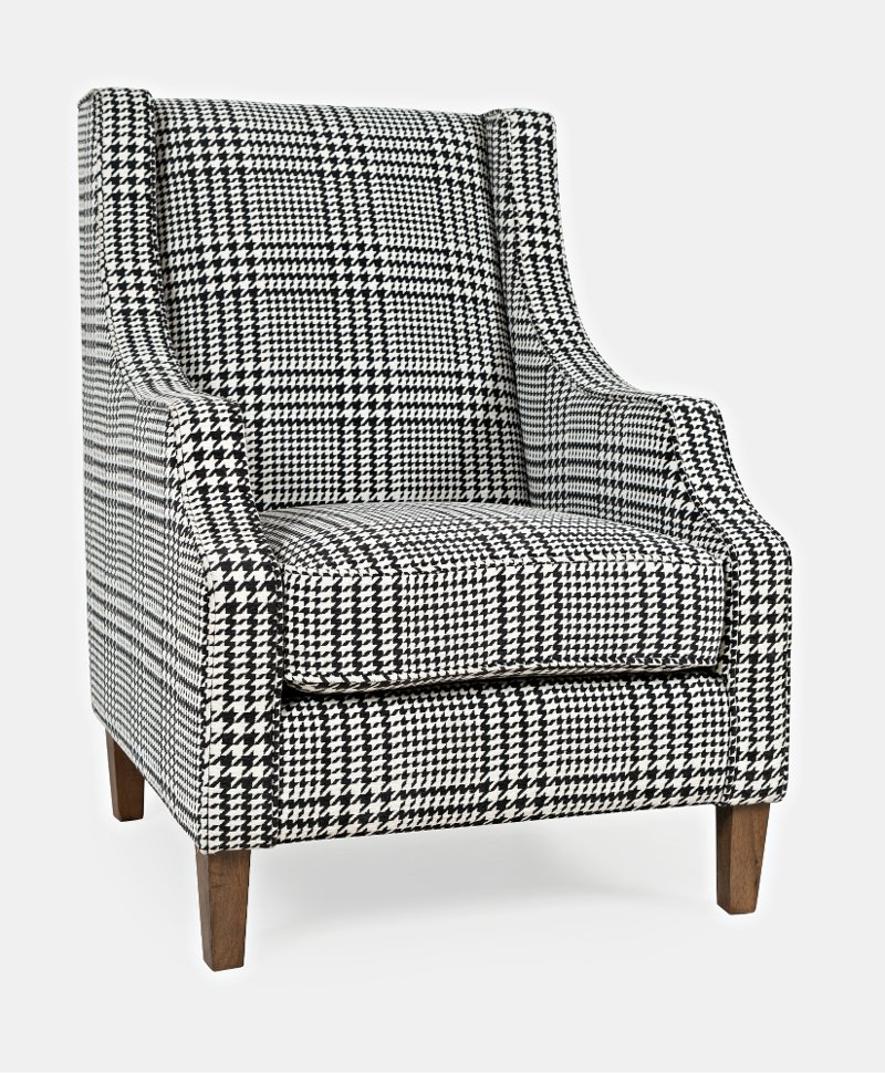 Black And White Houndstooth Upholstered, Upholstered Accent Chair