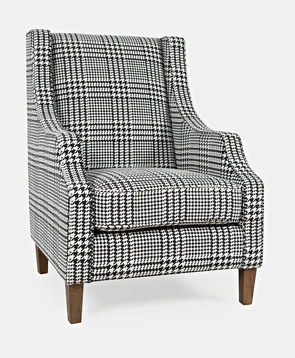 Maxwell Black and White Houndstooth Accent Chair-1