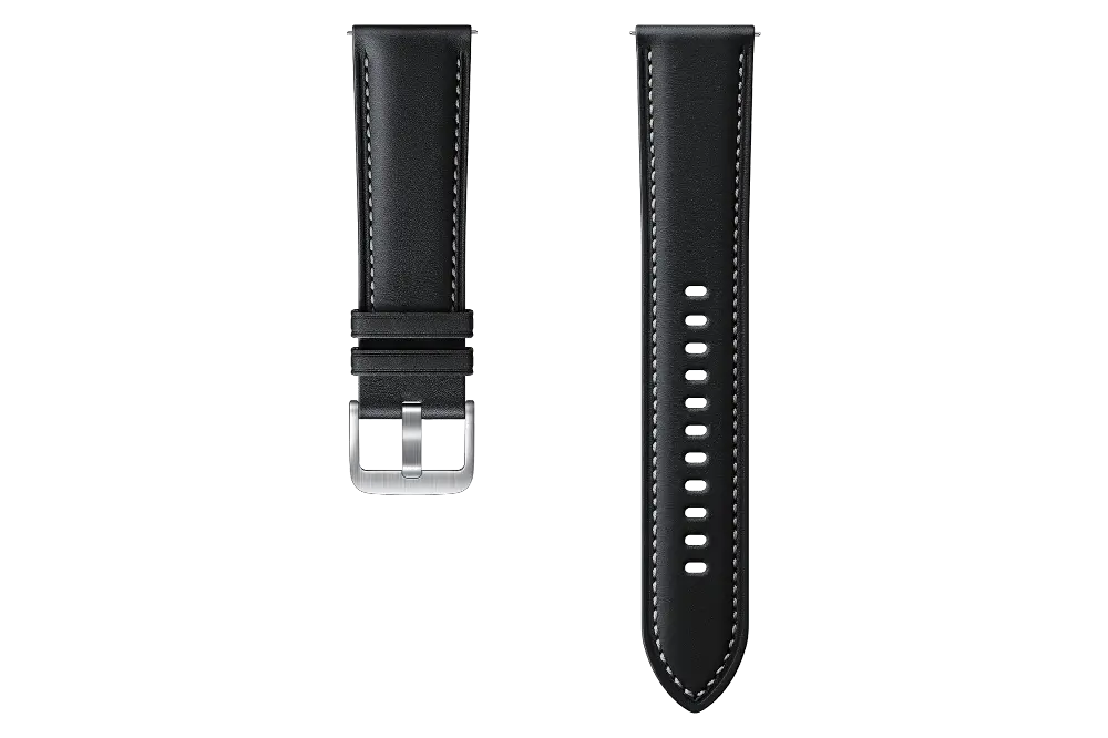 ET-SLR84LBEGUJ Samsung Black Leather Band (22mm) for Galaxy Watch3-1