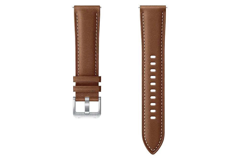 ET-SLR85SAEGUJ Samsung Brown Leather Band (20mm) for Galaxy Watch3-1