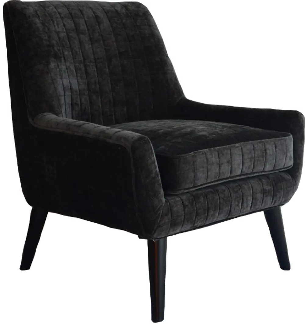 Mid Century Modern Black Mink Accent Chair - Lorenzo-1
