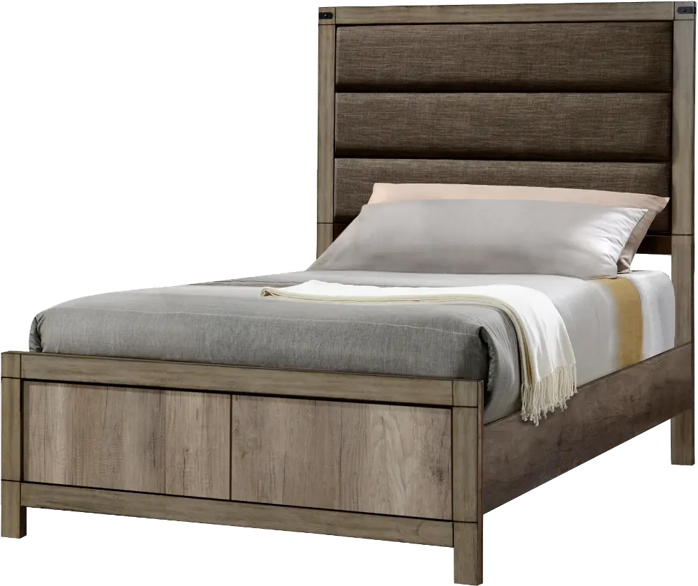 Matteo Rustic Contemporary Antiqued White Twin Bed-1