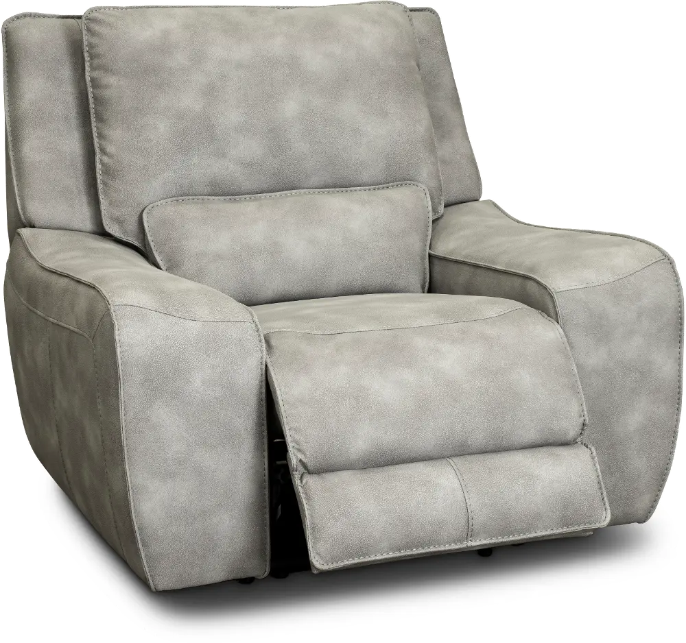 Sauvage Light Gray Power Recliner with Power Headrest-1
