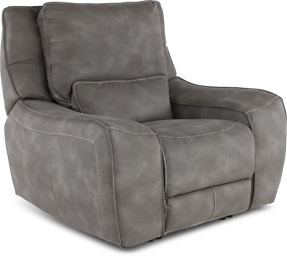 Sauvage Charcoal Gray Power Recliner with Power Headrest-1