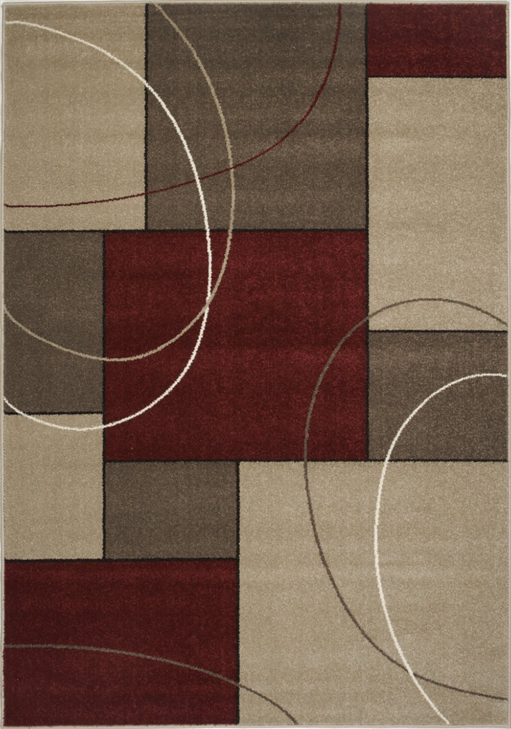 112044026 Casa 5 x 8 Burgundy and Taupe Area Rug sku 112044026