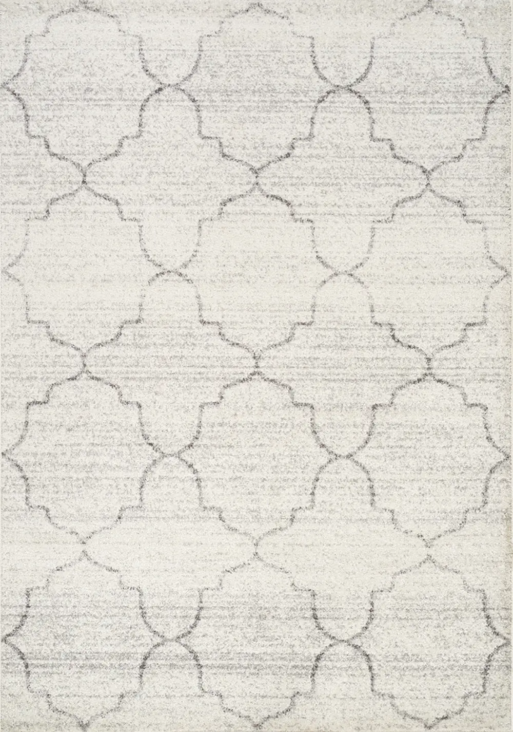 5 x 8 Medium Ogee White and Gray Area Rug - Focus-1