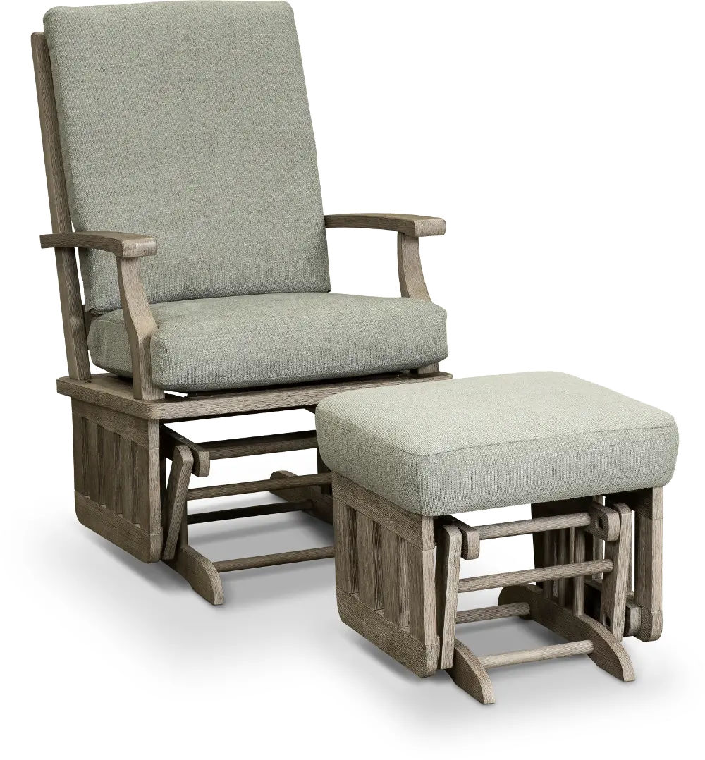 Pewter Gray 2 Piece Rocker and Ottoman - Heather-1