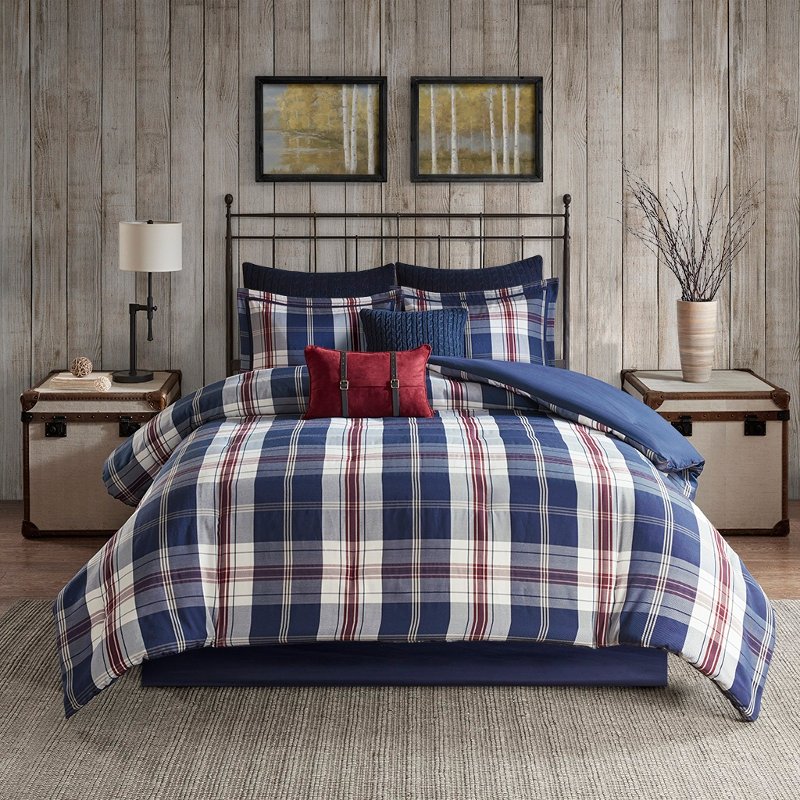 Ryland Twin Bedding Collection, Red Plaid Bedding King