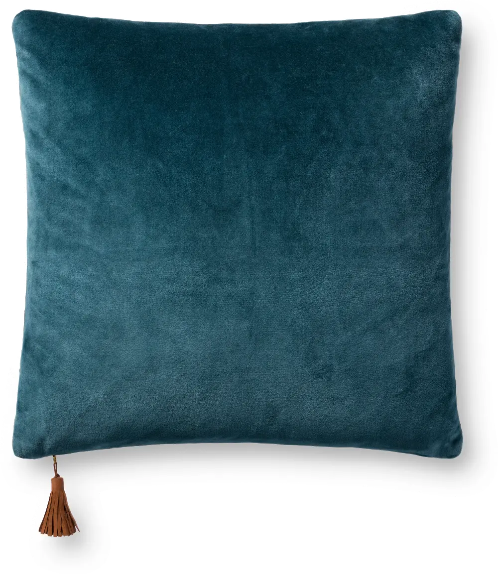 P1153MHNVYCOF Magnolia Home Furniture Blue and Coffee Brown Throw Pillow-1