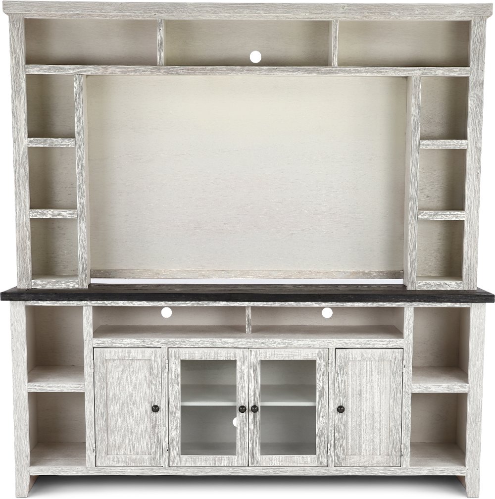 Eastport Rustic White Wash Entertainment Center