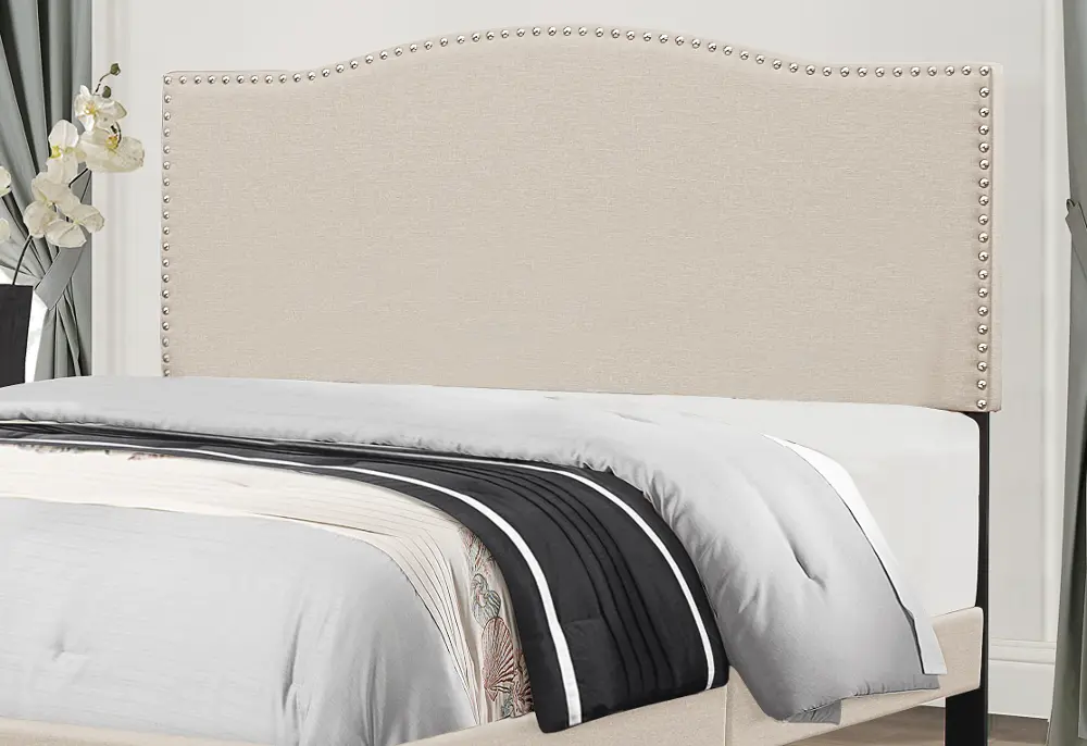 Classic Linen King Upholstered Headboard - Kiley-1