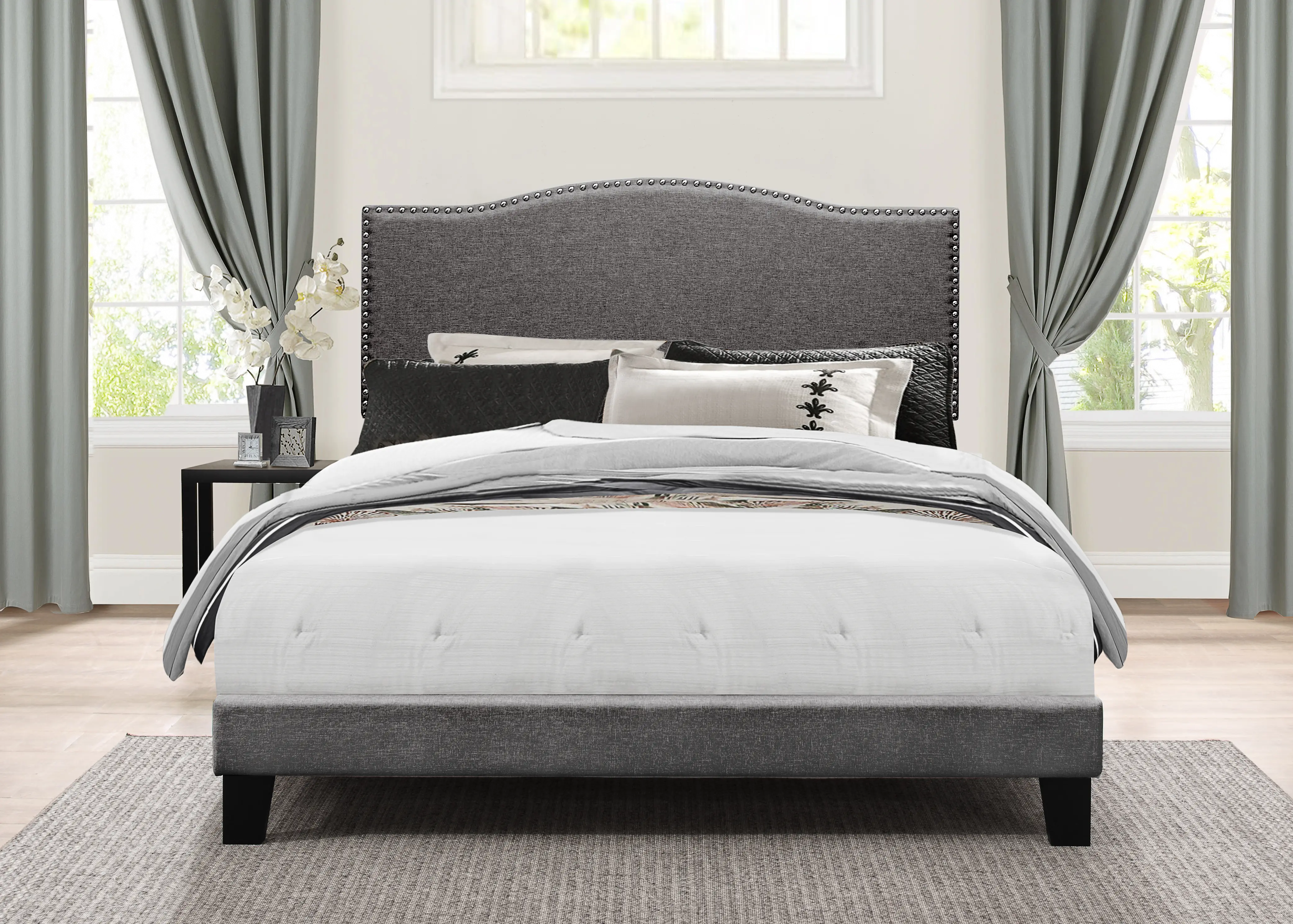 2011-503 Kiley Stone Gray Queen Upholstered Bed sku 2011-503