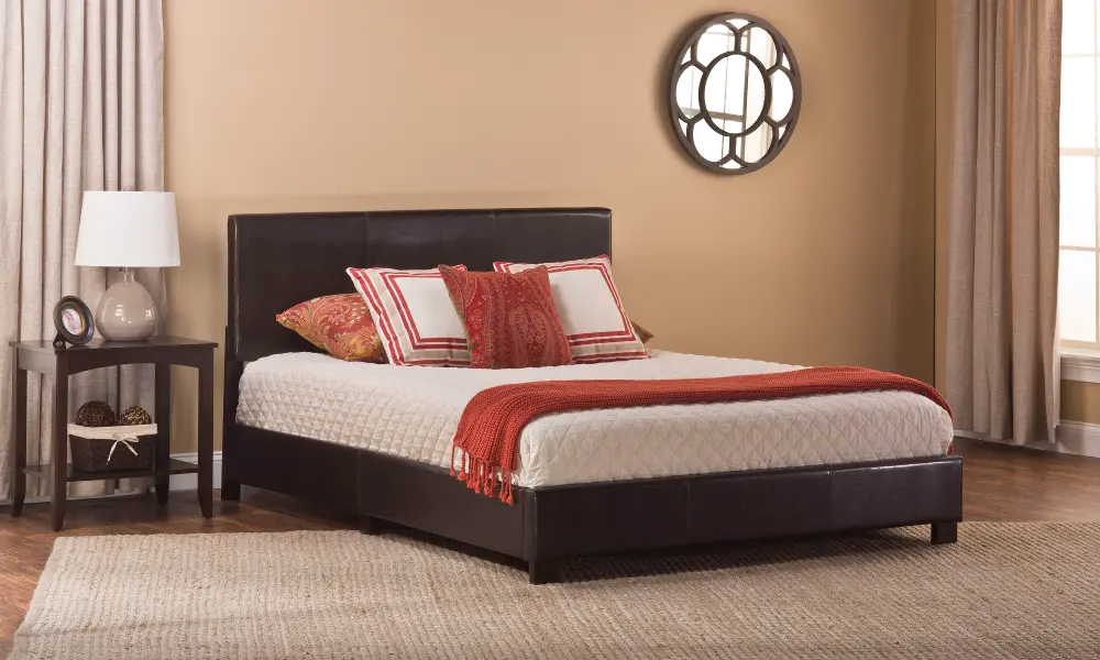 Contemporary Brown Full Upholstered Bed - Hayden-1