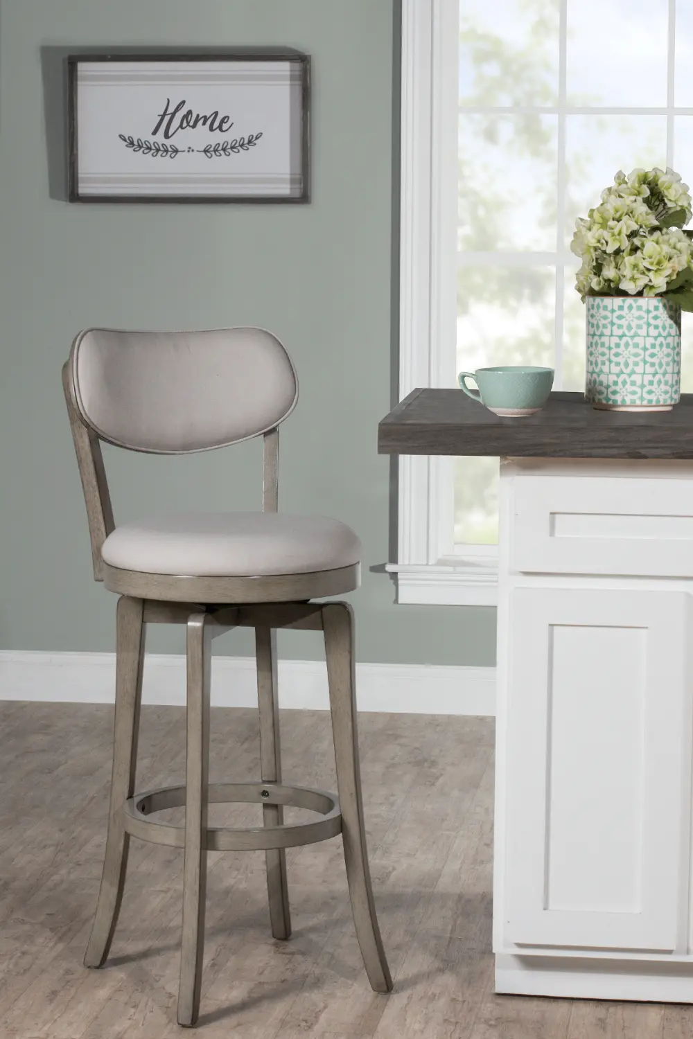 Aged Gray Swivel Counter Height Stool - Sloan-1