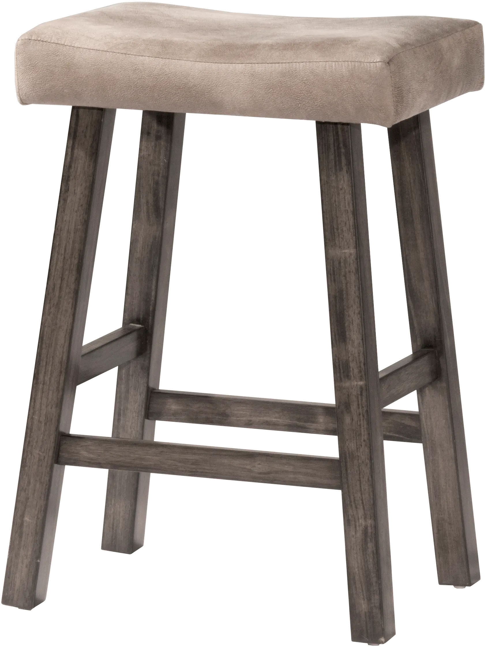 Saddle Gray Upholstered Counter Height Stool