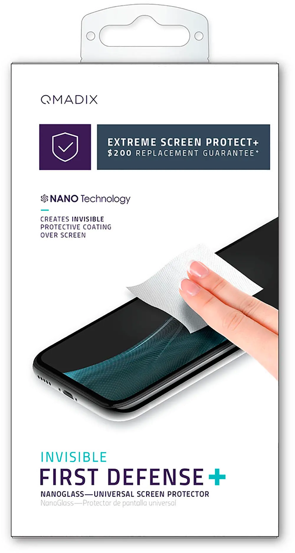 QM-ITALSP-EP200 Qmadix $200 Insurance NanoGlass Universal Screen Protector-1