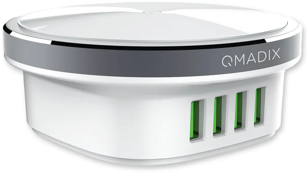 QM-PTH4,CHARGING_HUB Qmadix 4-Port Travel Charging Hub with Built-In Light-1
