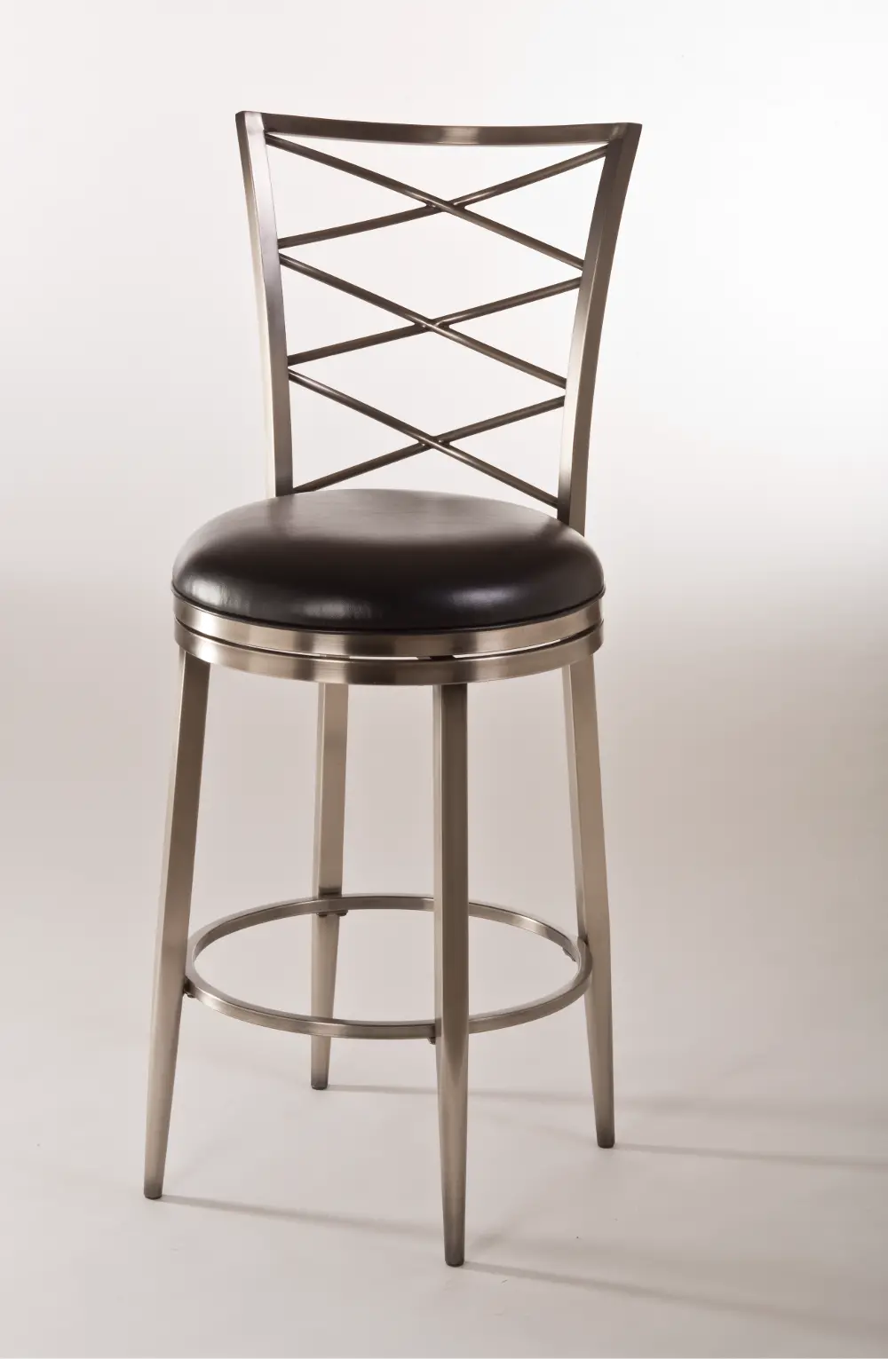 Contemporary Pewter Gray Swivel Counter Height Stool - Harlow-1